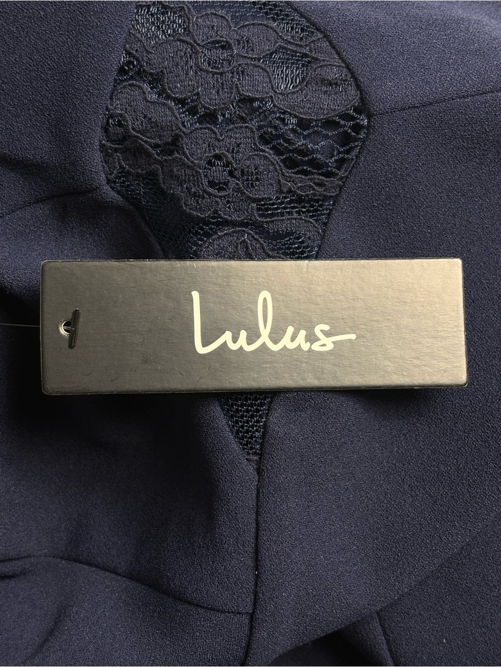 NWT Lulus Treat You Well Navy Blue Lace Halter Wide Leg Jumpsuit Size M - Picture 15 of 15